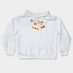 Strawberry and green tea matcha cake Kids Hoodie